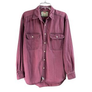 LEVI’S Men’s Vintage Button Up Long Sleeve Cotton Shirt Size Medium Maroon Plum